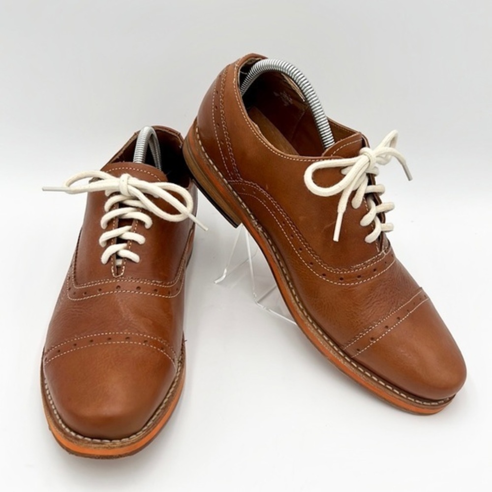 BED STU MEN’S UPTOWN OXFORD BEIGE LACE UP LOAFER SZ 10